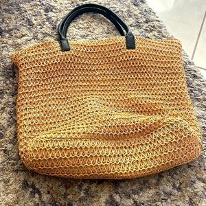 Beige beach bag